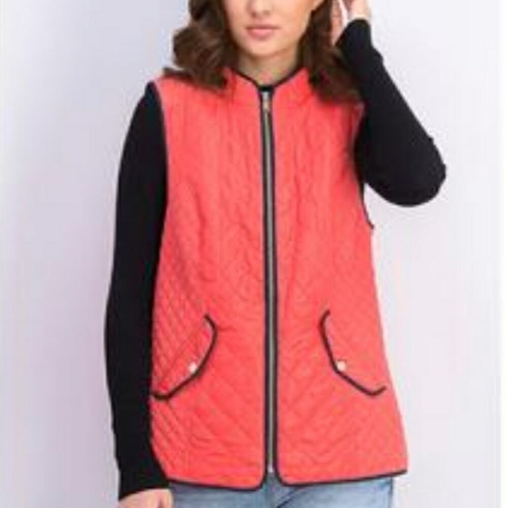 Charter Club Quilted Coral Zip Up Vest